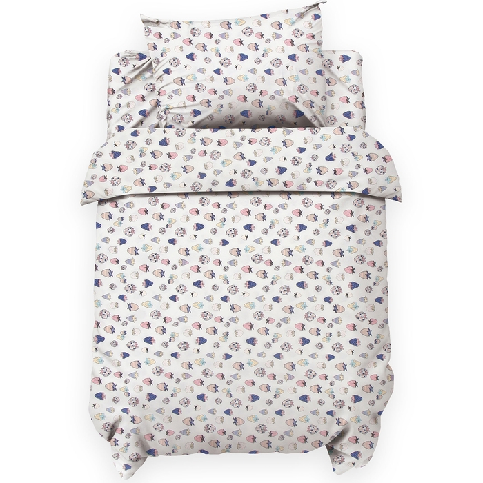 Комплект постельного белья LoveLife Комплект постельного белья LoveLife "Ягодки" 112*143 см, 60*120+20 см, 40*60 см, сатин, 100% хлопок