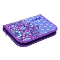 Пенал 1 секция 130 х 190 х 27 мм, откидная планка, текстильный, ПКТ 07-20 "Индийский цветок" 72215