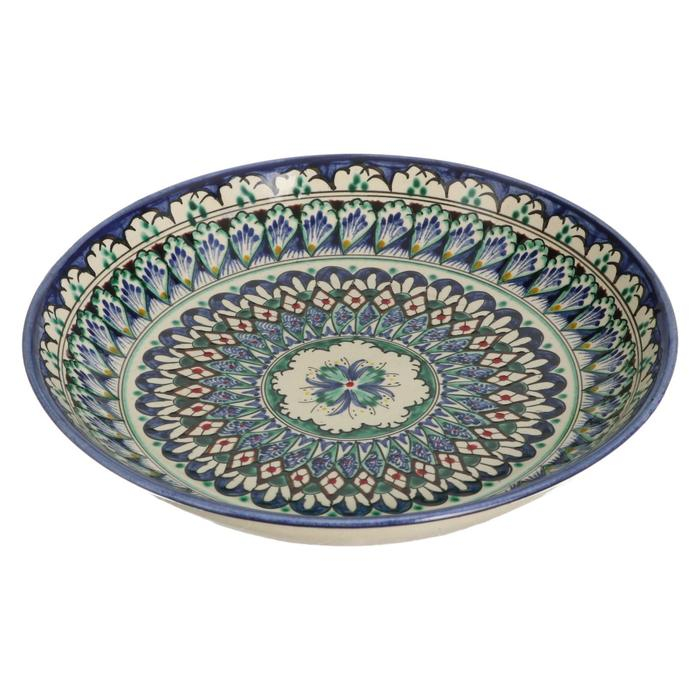 Ляган Риштанская Керамика Ляган Риштанская Керамика "Узоры", 25 см, синий