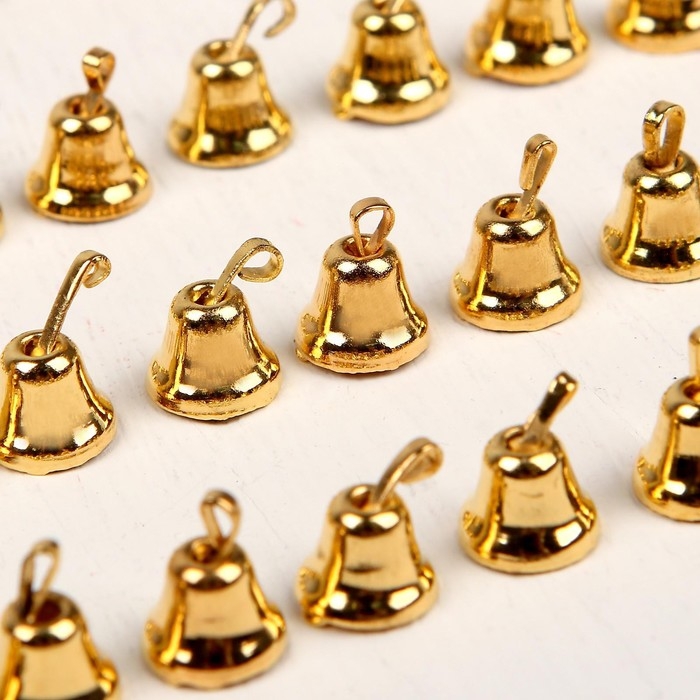 Колокольчик для рукоделия, набор 40 шт., размер 1 шт. &mdash; 0,6 см, цвет золотой