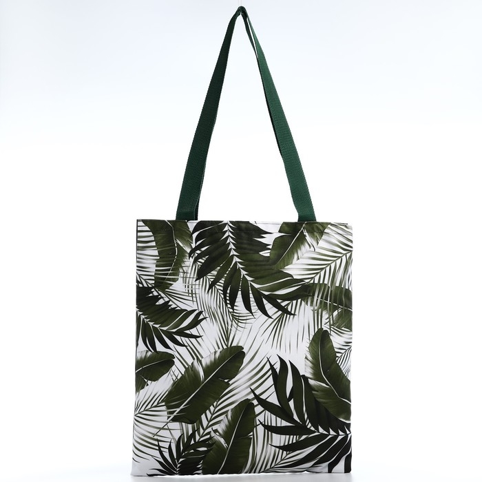 Шопер «Тропики» 35х0.5х40 см, отдел без молнии, без подклада, зеленый Шопер «Тропики» 35х0.5х40 см, отдел без молнии, без подклада, зеленый