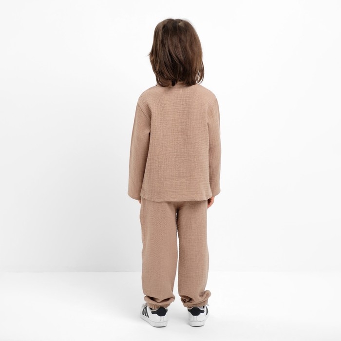 Костюм (рубашка и брюки) детский KAFTAN Костюм (рубашка и брюки) детский KAFTAN "Муслин", р.28 (86-92см) бежевый