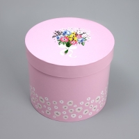 Набор шляпных коробок 3 в 1, упаковка подарочная, &laquo;Букетики&raquo;, 16 х 16 х 14‒20 х 20 х 17 см