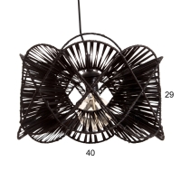Светильник потолочный из ротанга "Бесконечность" 1х120Вт, Е27, 40х40х25 см, чёрный Светильник потолочный из ротанга "Бесконечность" 1х120Вт, Е27, 40х40х25 см, чёрный