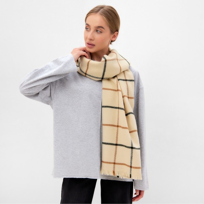 Шарф зимний объемный MINAKU 100*180 + 10 см цвет бежевый Шарф зимний объемный MINAKU 100*180 + 10 см цвет бежевый