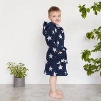 Халат махровый детский Крошка Я &laquo;Звездочки&raquo; размер 32, цвет синий, 100% хлопок 360 г/м2