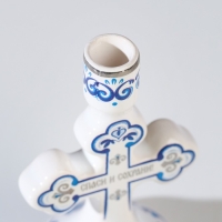 Подсвечник крестик "Гжель", керамика Подсвечник крестик "Гжель", керамика