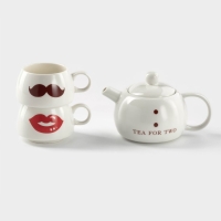 Набор керамический чайный «Чай для двоих», 3 предмета: чайник 400 мл, 2 чашки 200 мл Набор керамический чайный «Чай для двоих», 3 предмета: чайник 400 мл, 2 чашки 200 мл
