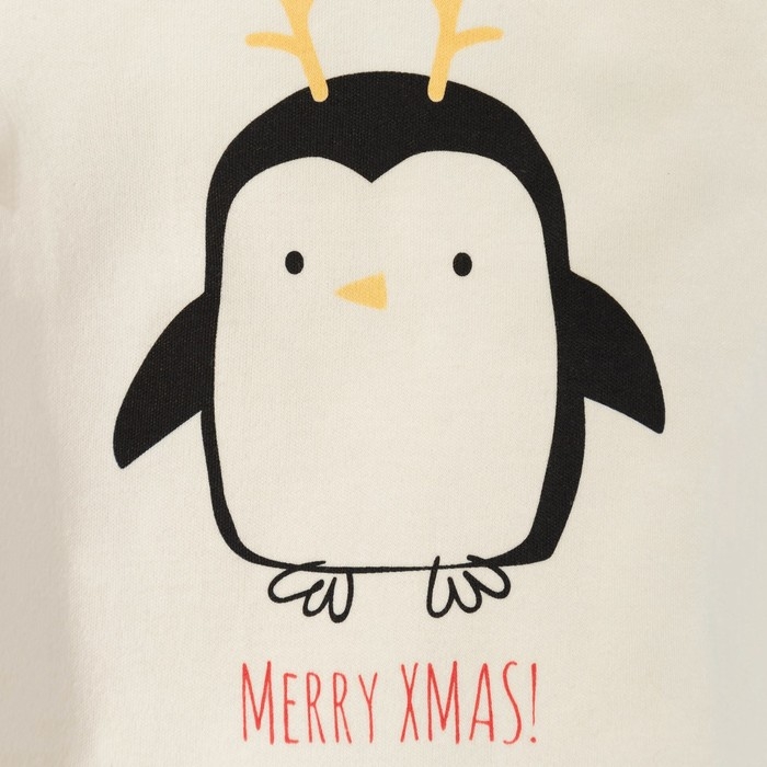 Новый год. Боди детское Крошка Я "Merry Xmas", рост 68-74 см, цвет бежевый