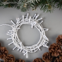 Гирлянда &laquo;Нить&raquo; 5 м, IP20, белая нить, 50 LED, свечение зелёное, 8 режимов, 220 В