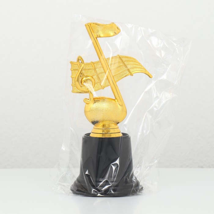 Наградная фигура «Нота», подставка пластик черная, золото, 16 х 8 х 7 см. Наградная фигура «Нота», подставка пластик черная, золото, 16 х 8 х 7 см.