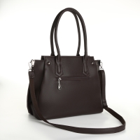 Сумка женская тоут, на молнии, цвет тёмно-коричневый