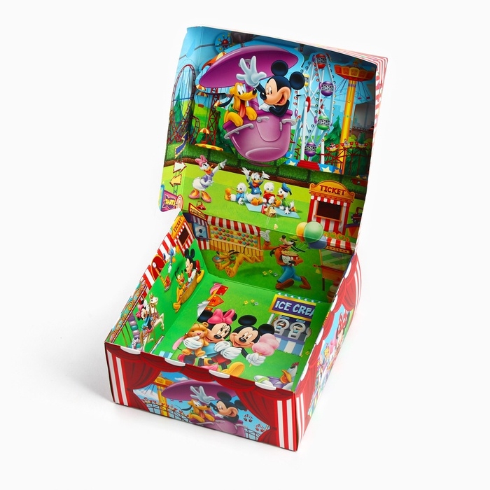 Коробка подарочная складная с 3Д &laquo;Поздравляем!&raquo;, Микки Маус, 15 х 15 х 7 см