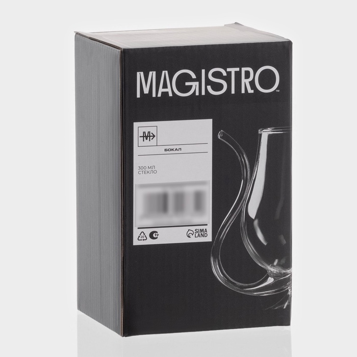 Бокал из стекла с трубочкой для вина Magistro «Пантера», 300 мл Бокал из стекла с трубочкой для вина Magistro «Пантера», 300 мл