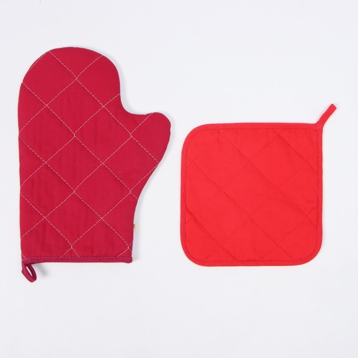 Новый год. Набор кухонный Этель "Щелкунчик": прихватка 19х19 см, варежка-прихватка 20х28 см, 100% хл