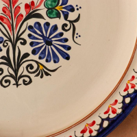 Блинница Риштанская Керамика "Цветы", 38 см, синий микс Блинница Риштанская Керамика "Цветы", 38 см, синий микс