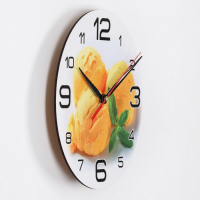 Часы настенные кухонные "Мороженое с мятой", бесшумные, d-24 см Часы настенные кухонные "Мороженое с мятой", бесшумные, d-24 см