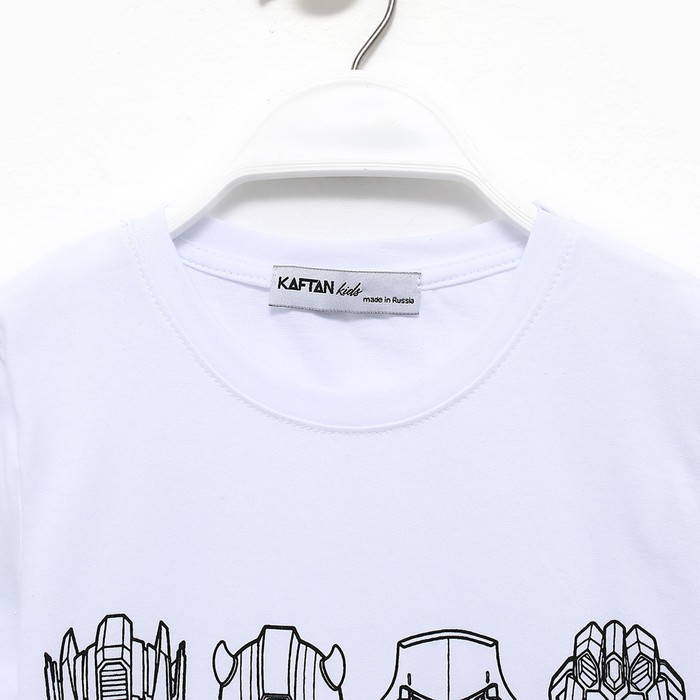 Футболка детская "Трансформеры ", рост 122-128, белый