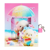 Записная книжка подарочная, 45 листов, линия, на замке Мишки (16,3х12,7см) Записная книжка подарочная, 45 листов, линия, на замке Мишки (16,3х12,7см)