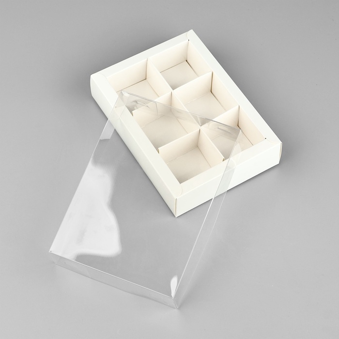 Коробка под 6 конфет с ячейками &laquo;Белая&raquo;, 10 х 14.5 х 3 см