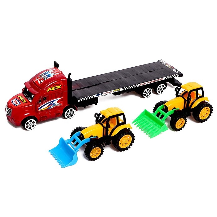 Грузовик инерционный &laquo;Автовоз&raquo;, с тракторами, МИКС