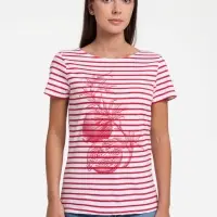 Футболка женская Grand Granat New, белая с красным, размер XS