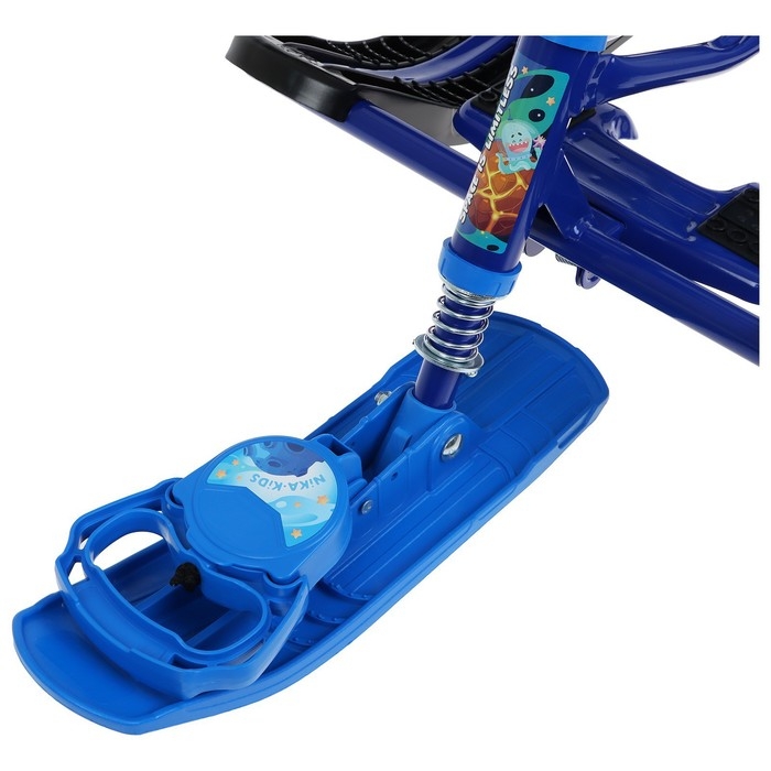 Снегокат &laquo;Тимка спорт 4-1&raquo;, ТС4-1М/К, со спинкой и ремнём безопасности, цвет чёрный/синий