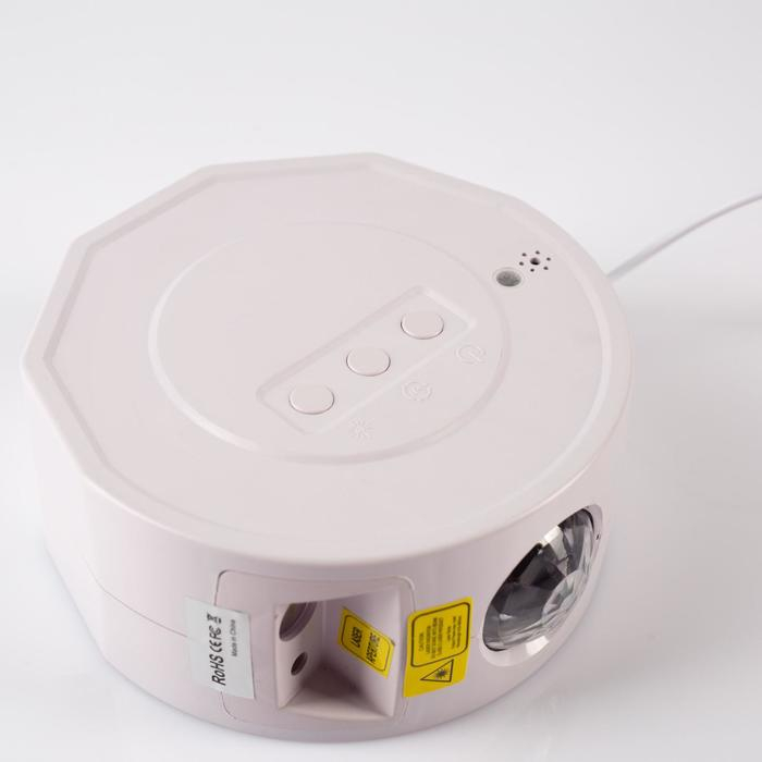 Световой прибор &laquo;Звёздное небо&raquo; 5 см, лазер, динамик, пульт ДУ, свечение мульти, 5 В