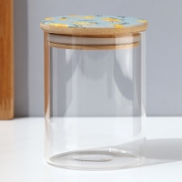 Банка для хранения сыпучих продуктов и круп &laquo;Нежная мимоза&raquo;, 450 мл