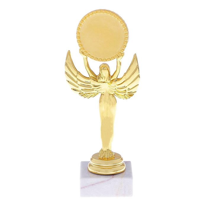 Наградная фигура &laquo;Ника с шаром&raquo;, подставка камень белая, 18 х 7 х 5 см.