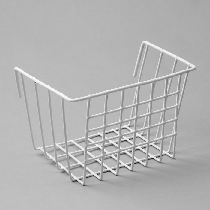 Корзина на сетку, 19×11,5×12 см, цвет белый Корзина на сетку, 19×11,5×12 см, цвет белый