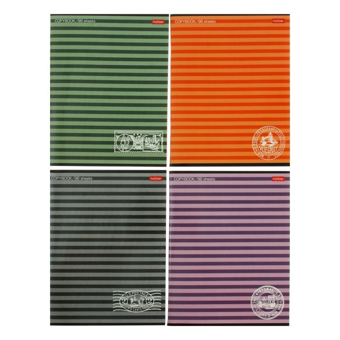 Тетрадь 96 листов линейка Тетрадь 96 листов линейка "Полосочки", обложка мелованный картон, МИКС