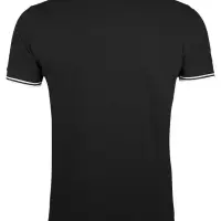 Рубашка поло мужская Pasadena Men 200 с контрастной отделкой черная с белым, размер S