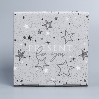 Коробка подарочная сборная, упаковка, &laquo;Звёзды&raquo;, 15 х 15 х 7 см