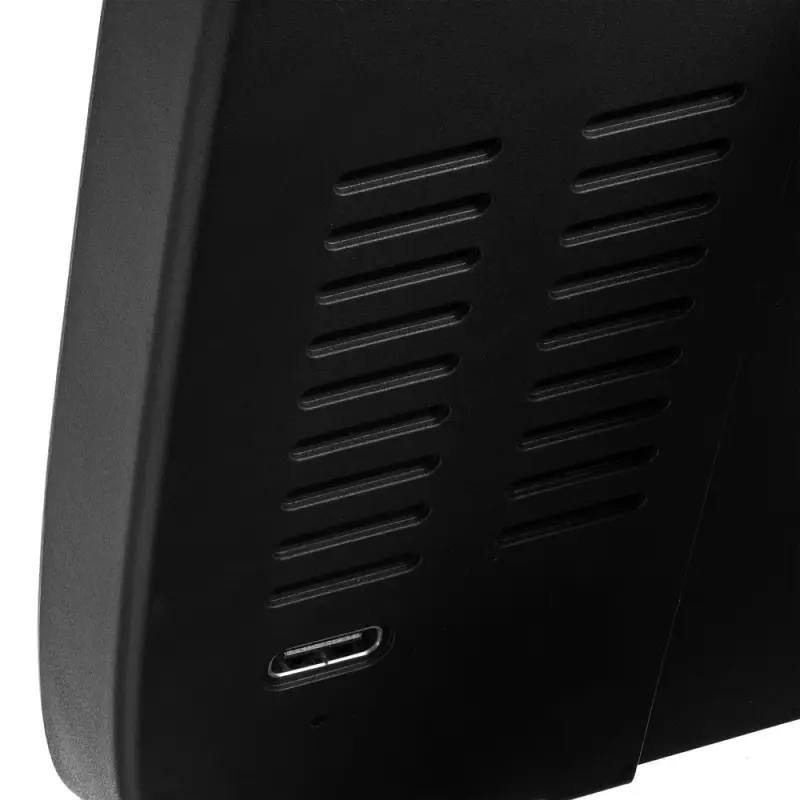 Станция беспроводной зарядки с часами и календарем и подсветкой лого Novem, черная