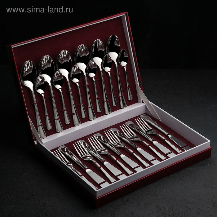 Набор столовых приборов «Мондиал», 24 предмета, толщина 2,5 мм, декоративная коробка Набор столовых приборов «Мондиал», 24 предмета, толщина 2,5 мм, декоративная коробка