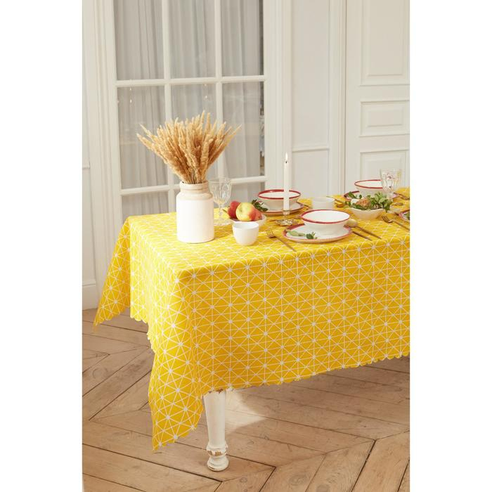 Скатерть Доляна "Паутина" 145х145&plusmn;3см,100%пэ, рогожка 130 гр/м