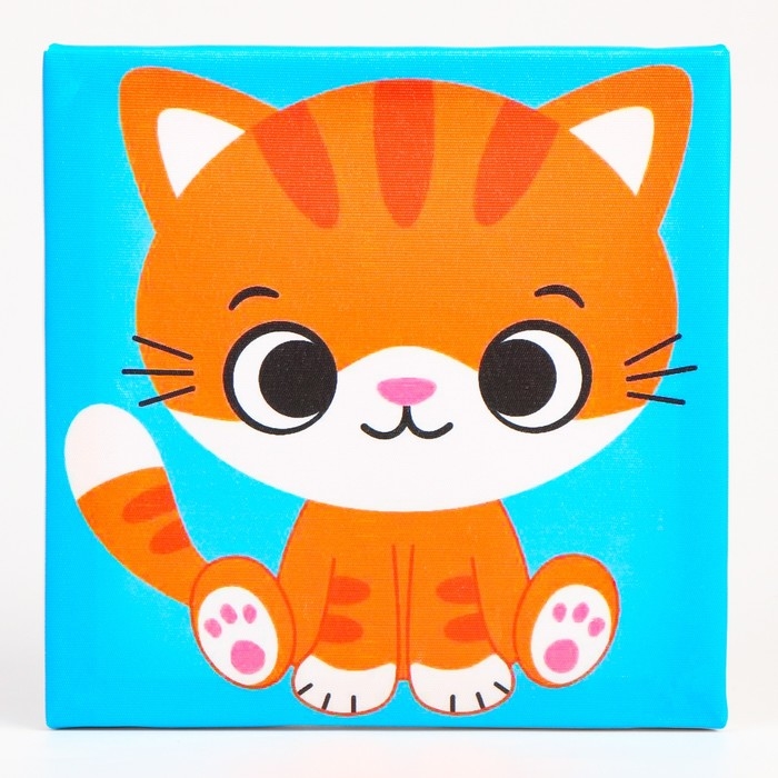 Картина помпонами &laquo;Рыжий кот&raquo;, 20 х 20 см, аппликация помпошками