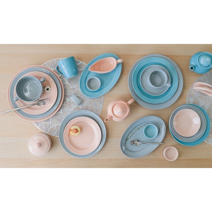 Тарелка мелкая &laquo;Акварель&raquo;, d=24 см, цвет голубой