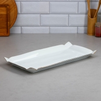 Селедочница Kabab Platter, большая, 45,5&times;23&times;3,5 см, золотая обводка, фарфор, Иран