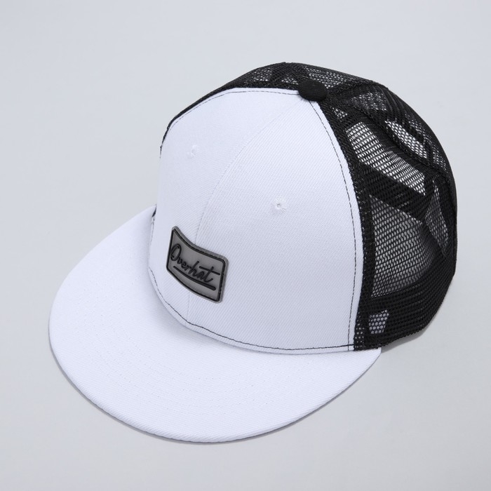 Кепка мужская с прямым козырьком Overhat, цвет белый, сетка, р-р 56 Кепка мужская с прямым козырьком Overhat, цвет белый, сетка, р-р 56