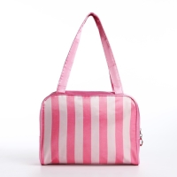 Косметичка на молнии, цвет белый/розовый Косметичка на молнии, цвет белый/розовый