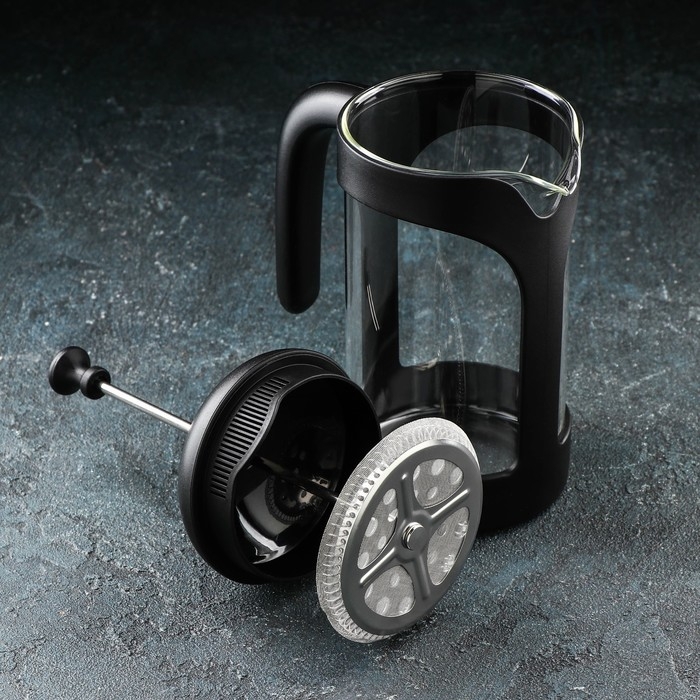 Чайник заварочный френч - пресс Magistro «Хельсинки», 600 мл, стекло, цвет чёрный Чайник заварочный френч - пресс Magistro «Хельсинки», 600 мл, стекло, цвет чёрный