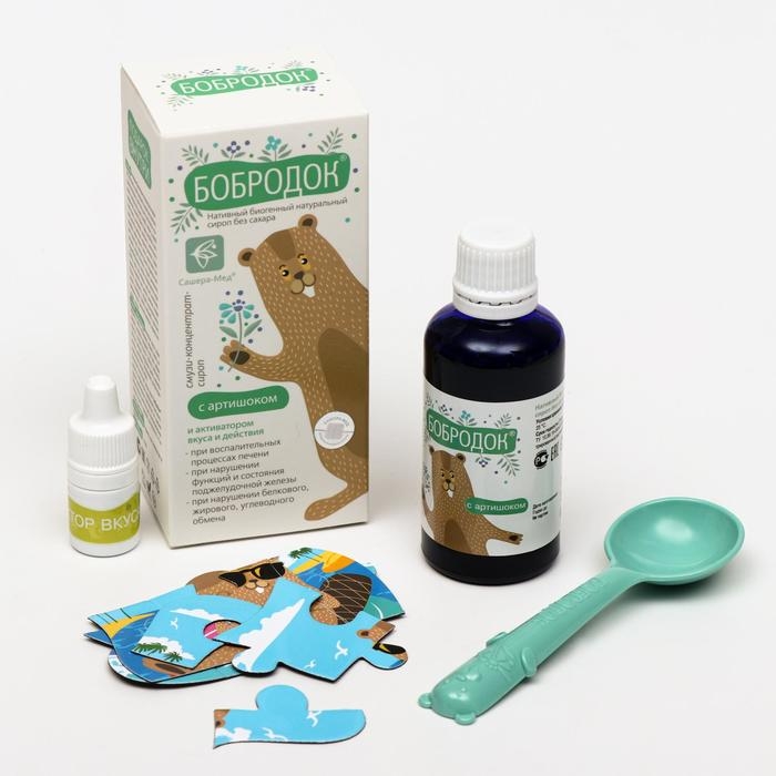 Смузи-концентрат-сироп &laquo;Бобродок&raquo; с артишоком, здоровая печень, 50 мл