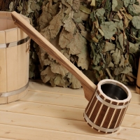 Черпак из липы "Добрыня", 0.5л, 54 см, нержавеющая вставка, с длинной ручкой, Термо Черпак из липы "Добрыня", 0.5л, 54 см, нержавеющая вставка, с длинной ручкой, Термо