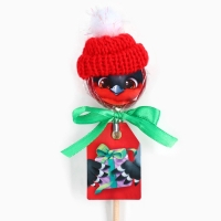 Леденец на палочке новогодний &laquo;Снегирь&raquo;, со вкусом клубники