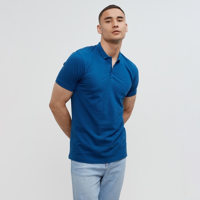 Футболка (поло) мужская MINAKU REGULAR FIT: цвет синий, р-р 44 Футболка (поло) мужская MINAKU REGULAR FIT: цвет синий, р-р 44