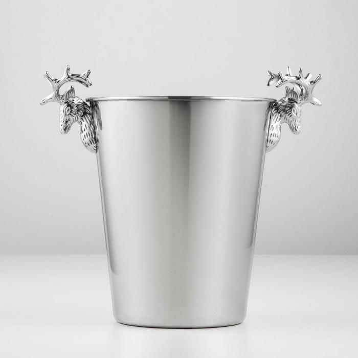 Ведро для льда из нержавеющей стали, 5 л, 29×20×27 см, цвет хромированный Ведро для льда из нержавеющей стали, 5 л, 29×20×27 см, цвет хромированный