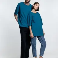 Футболка унисекс оверсайз Crosstown, бирюзовая (морская волна), размер L