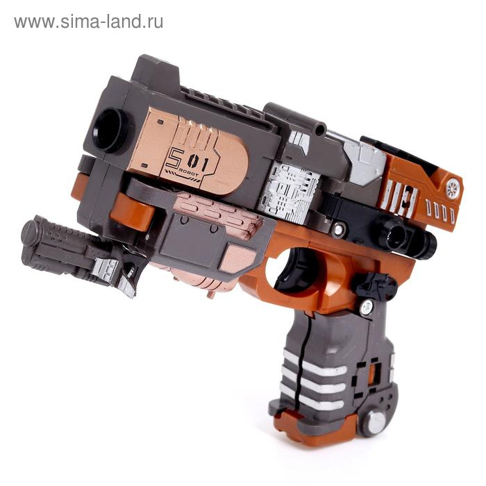 Робот-бластер &laquo;Титан&raquo;, трансформируется, в комплекте 3 мягкие пули, цвет коричневый